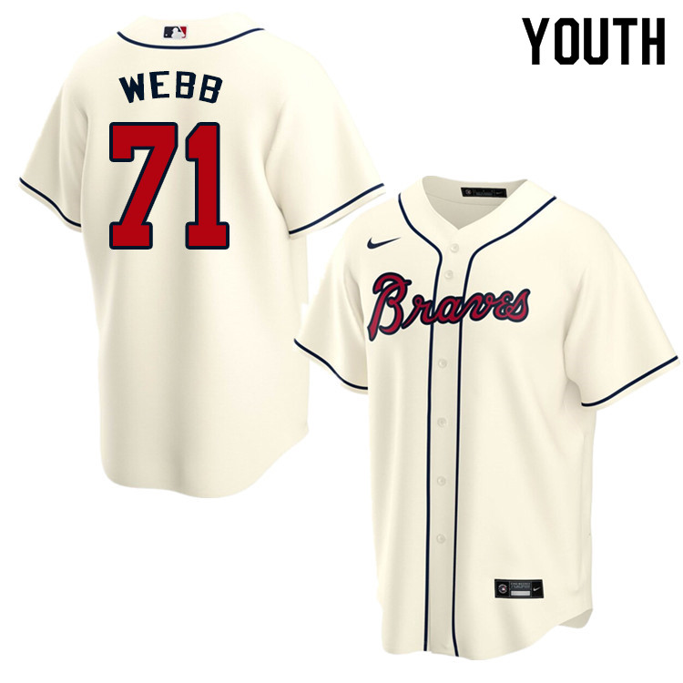 Nike Youth #71 Jacob Webb Atlanta Braves Baseball Jerseys Sale-Cream